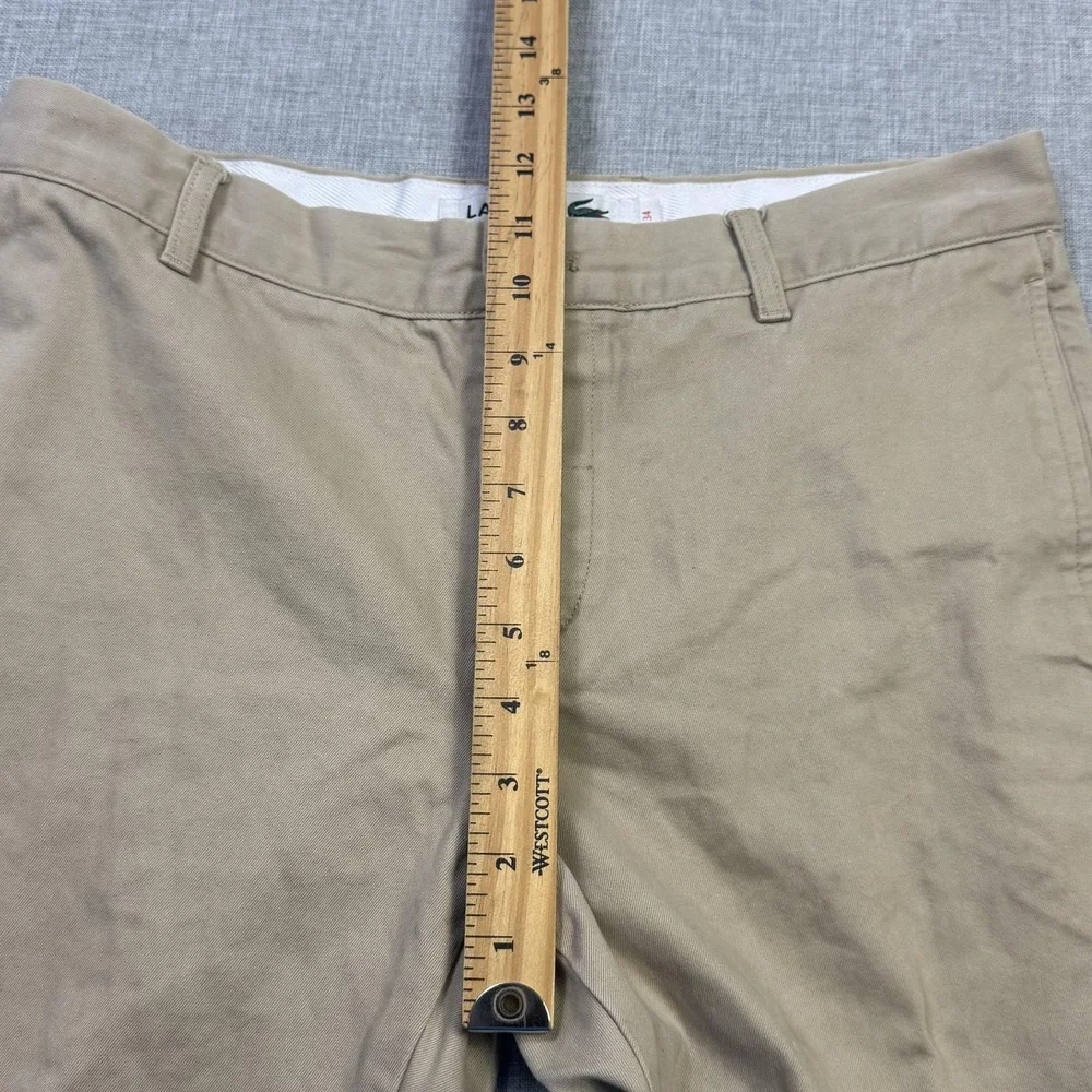 Lacoste Pants Mens 32x32 Beige Chino Regular Fit Zip Fly Flat Front Pockets